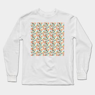 Elegant Geometric Abstract Triangle Mosaic Background Long Sleeve T-Shirt